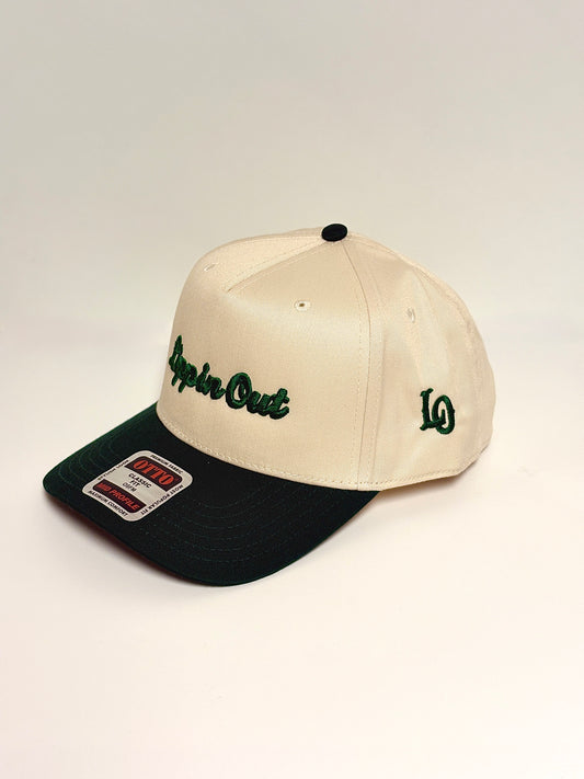 “LIPPIN OUT” Forest green and off white snap.