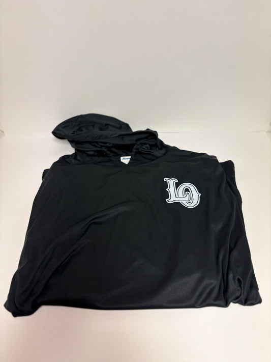 “LO” Hooded sun shirt.