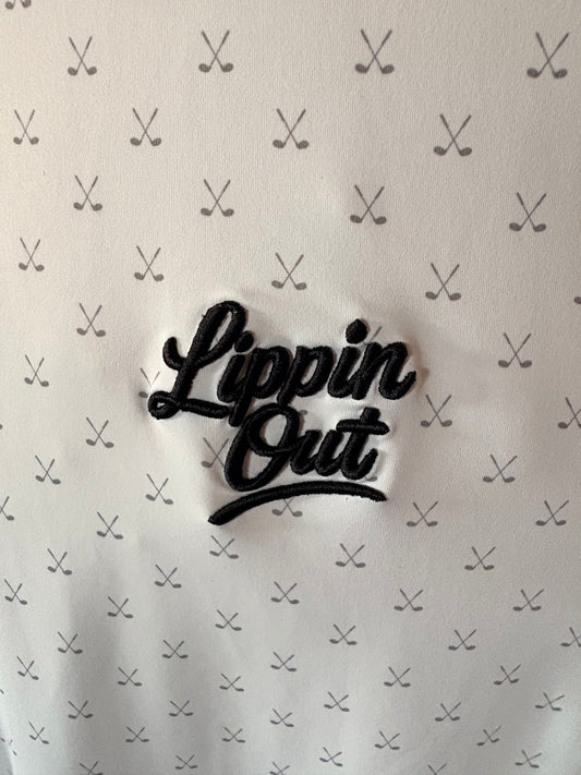 White polo W/ crossed irons.